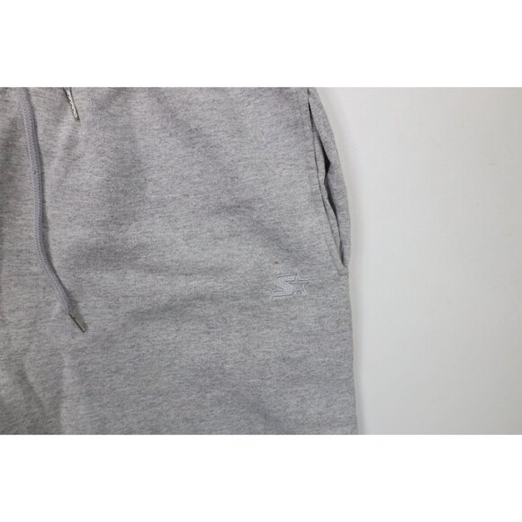 Vtg 90s Starter Mens Medium Distressed Cuffed Sweatpants Joggers Heather Gray - Picture 6 of 15